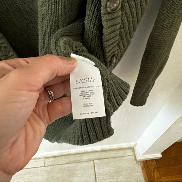 Cabi Aerial Sweater Style 3536 Green Longline Cardigan Sz Small - Picture 10 of 13